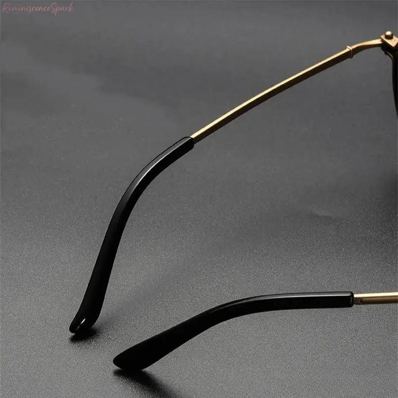 Unisex Metal Round Anti Blue Light Eyeglasses, Slim lightweight clear lens design, eye protection fashion eyewear suitable for home office, computer use, study and everyday casual outfits
