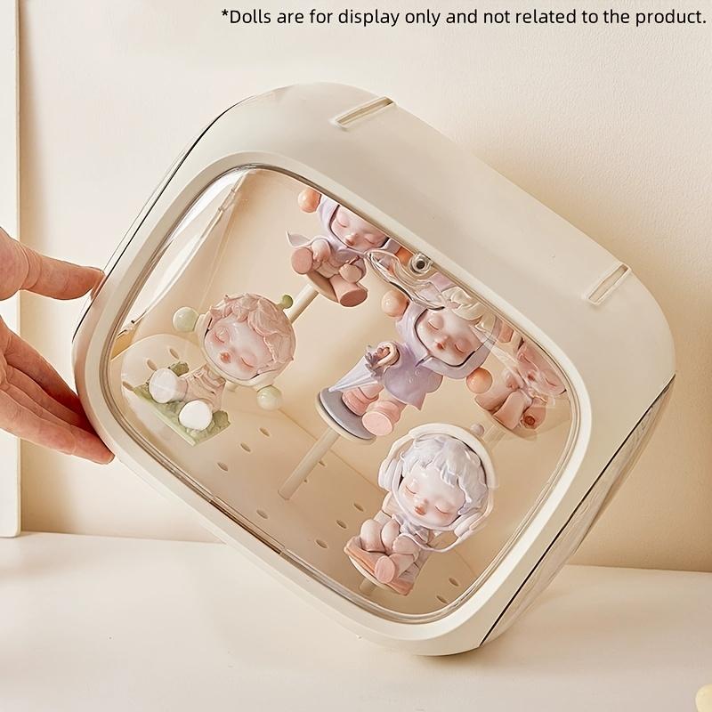 [Transparent display box] Stackable doll display box | Storage box for storing dolls, multi-level miniature scene organizer