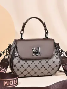 Women's Elegant Geometric Pattern Handbag, 2025 New Trendy Colorblock Crossbody Bag & Handbag, Fashionable Handbag for Back To School Unique Everyday, Ladies Purse, Fashionable Patterned Bag