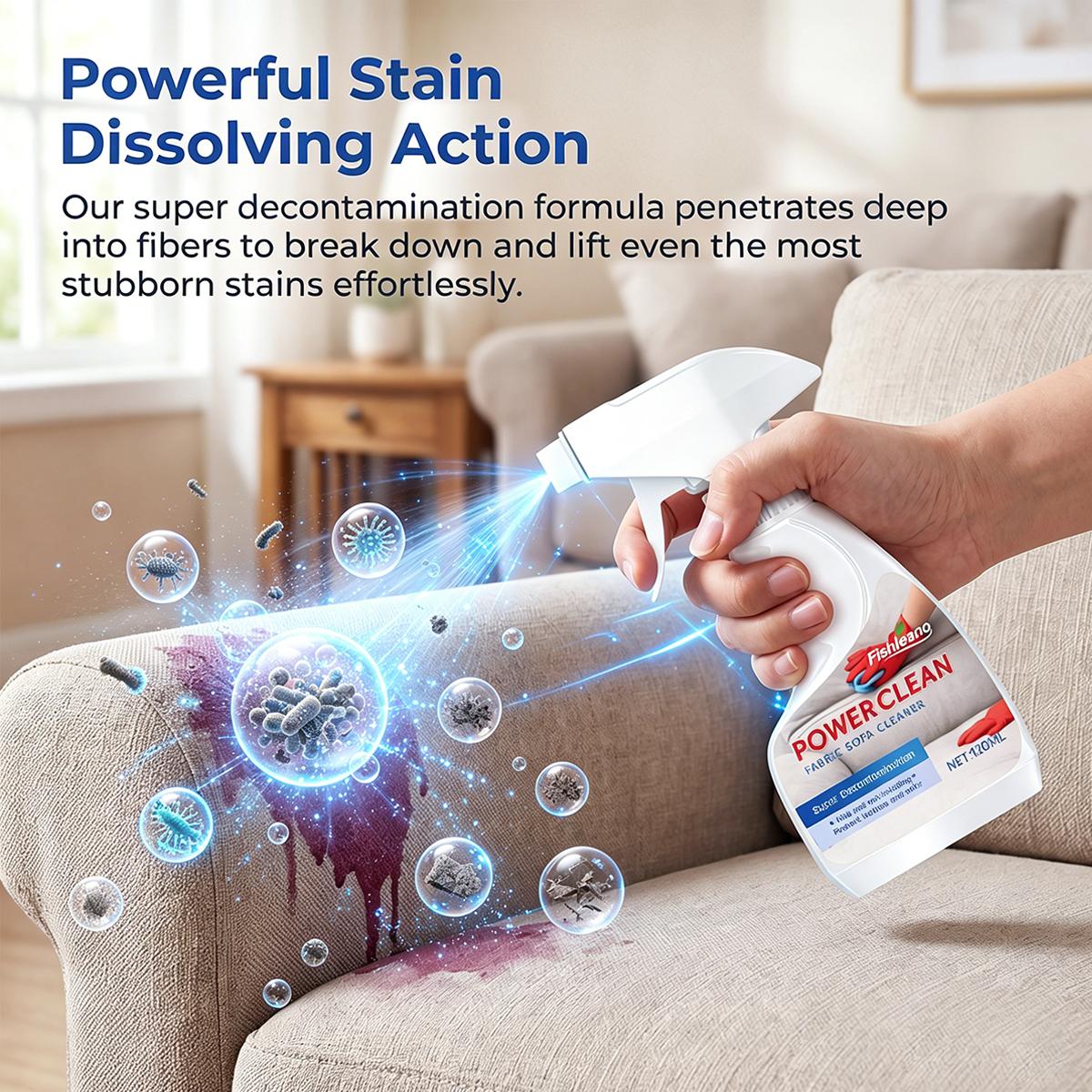 Couch Cleaner & Stain Remover Spray: Strength Multi-Surface Upholstery Cleaner - Pet-Safe Non-Toxic Quick-Drying for Fabric Sofas Carpet Furniture Couches 120ML