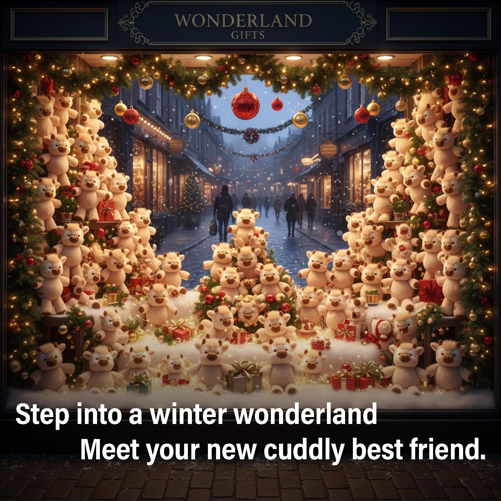 Running Series | 17.7" Running Cow Stuffed Animal Plush Highland Cow Bull Toys Cattle Doll Birthday Gifts for Adults & Kids