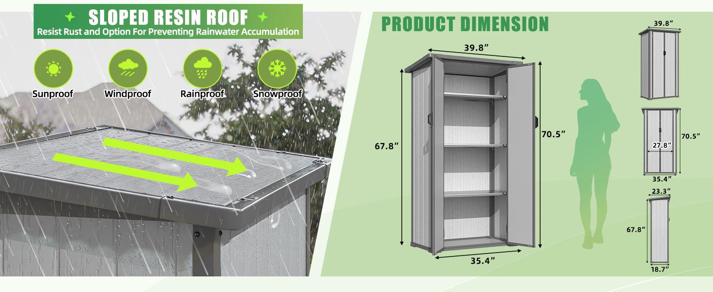 Heavy-Duty Resin Outdoor Storage Shed – Waterproof Vertical Cabinet with Adjustable Shelves, Reinforced Floor & Durable All-Weather Design Heavy-Duty Resin Outdoor Storage Shed – Waterproof Vertical Cabinet with Adjustable Shelves, Reinforced Floor & Durable All-Weather Design