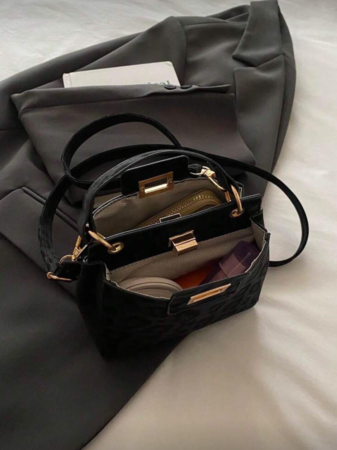 New Fashion Lockable Handbag, Perfect for Parties, Shopping, Daily Use, Holds Coins and Phones, Elegant Women's Bag, New Year Edition, Handbag Sling Bag, Handheld Bag Purse