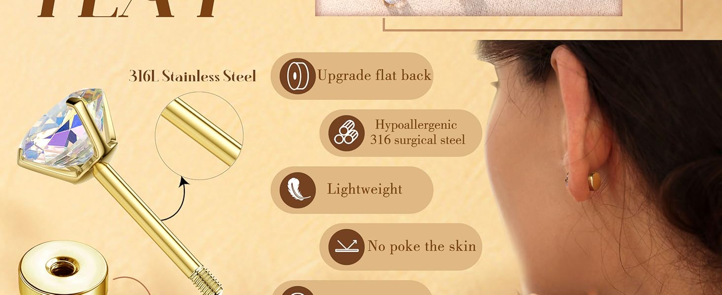 24Pcs Cartilage Earrings for Women Men 20G Surgical Steel Flat Back Stud Earrings CZ Helix Conch Small Flatback Earrings Hypoallergenic Nap Earrings 24Pcs Cartilage Earrings for Women Men 20G Surgical Steel Flat Back Stud Earrings CZ Helix Conch Small Flatback Earrings Hypoallergenic Nap Earrings