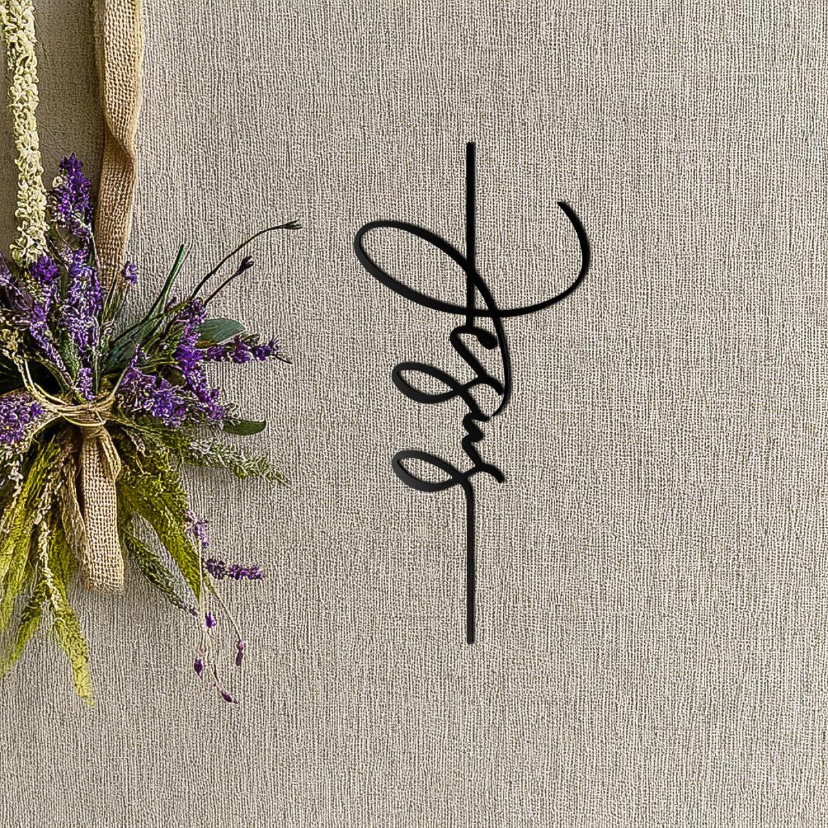 Jesus Cross Metal Wall Art 28.58x40cm Christian Religious Decor Easter Gift Laser Cut Hand Engraved Durable Home Office Church Restaurant Symbolism Hanging - Decorative