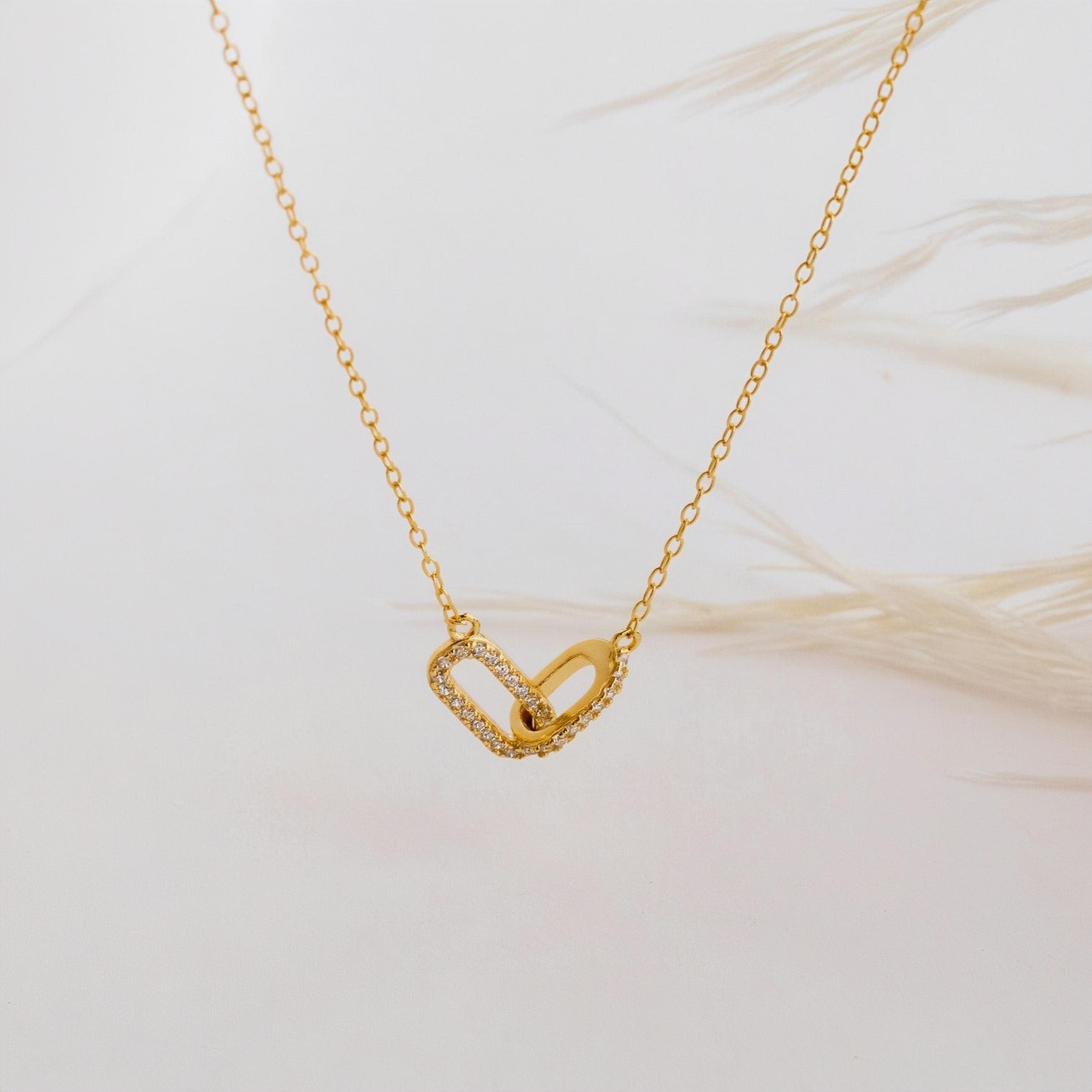 Tasiso Dainty Double Layer Pearl Necklace for Women Small Pearl Pendant Necklace 14K Gold Plated Cubic Zirconia Diamond Necklace  Simple Women Girls Jewelry Gift