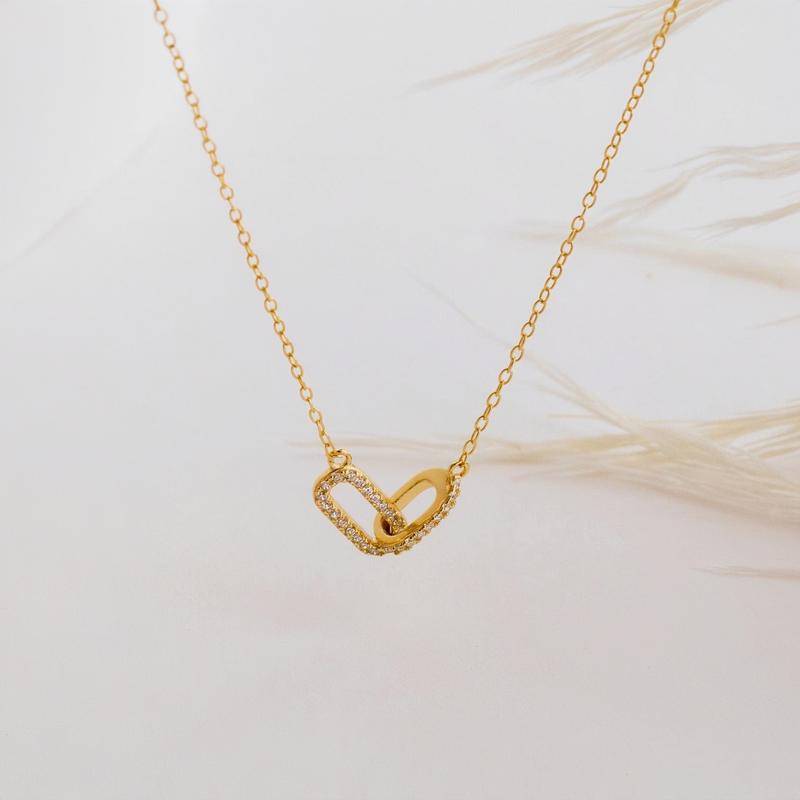 Tasiso Dainty Double Layer Pearl Necklace for Women Small Pearl Pendant Necklace 14K Gold Plated Cubic Zirconia Diamond Necklace  Simple Women Girls Jewelry Gift