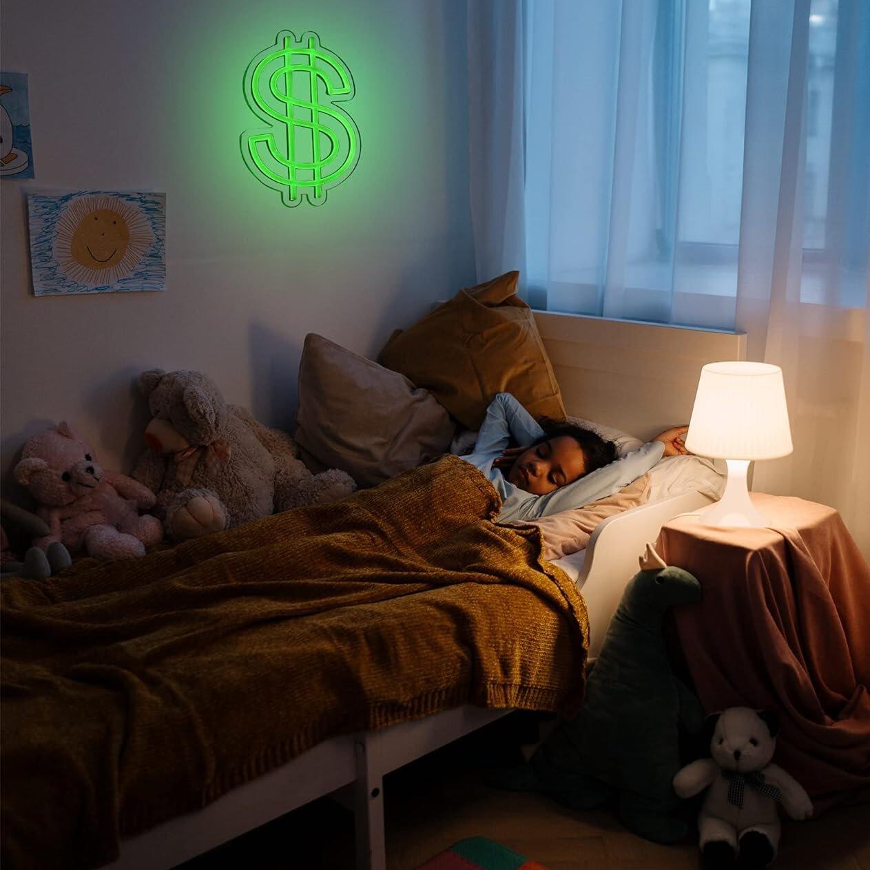 LED Neon Sign Money Adjustable USB Powered Wall Decor, Home Bedroom Game Room Business Bar Shop Office Decoration