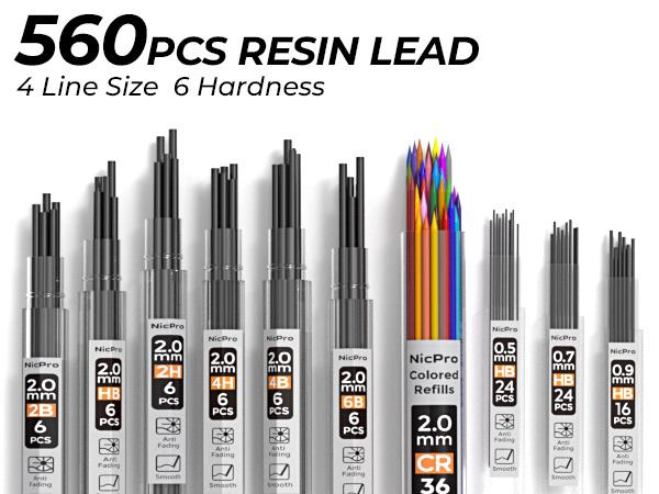 Nicpro 58 Pack Art Drawing Supplies Kit in Leather Case, Sketching Set with 6 Metal Mechanical Pencil 0.5 & 0.7 & 0.9 & 2mm, 12 Micron Pen & Sketch Book, Erasers Lead Refills for Artist Drafting, Art Supplies