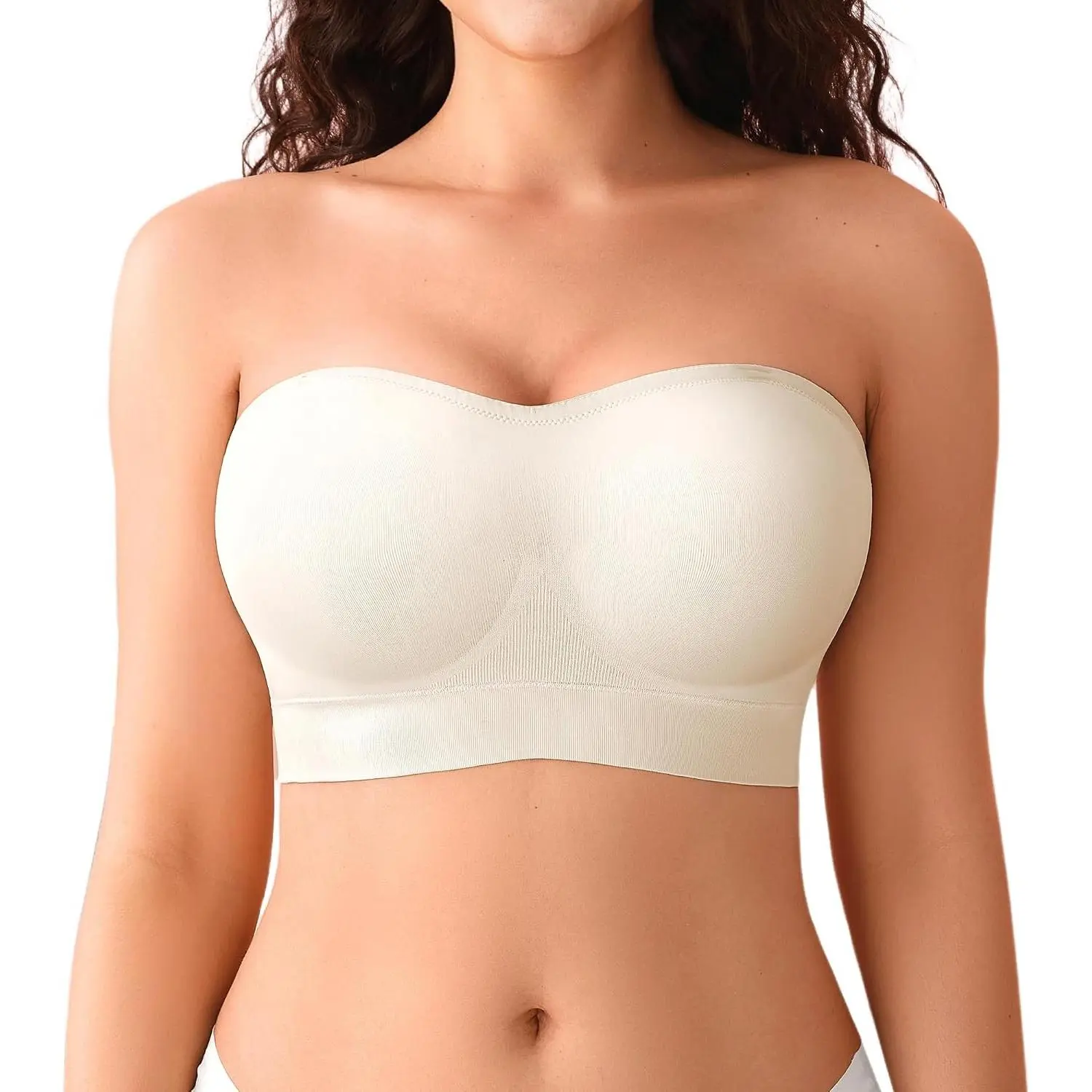 Strapless Bras for Women Wireless Push Up Padded Bralette Seamless Non-Slip Tube Top Bandeau Bra