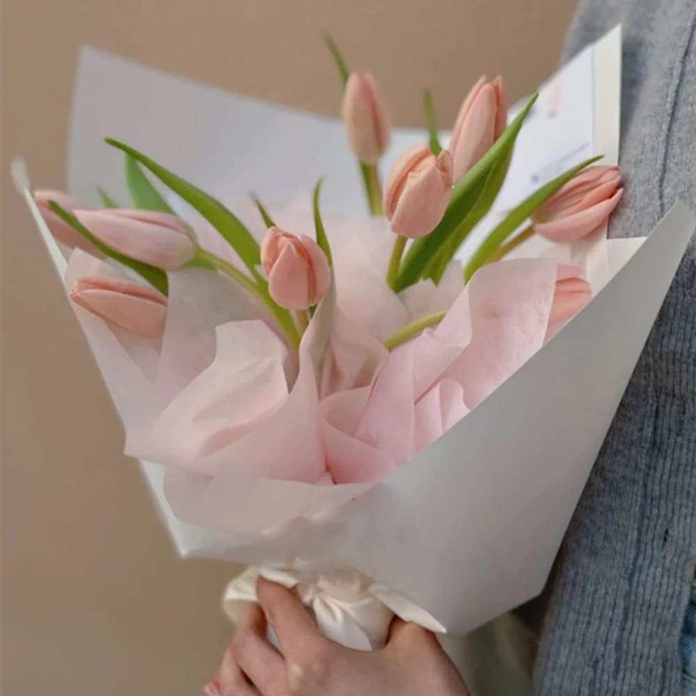 Tissue  Flower Wrapping Paper, Hand-Drawn Korean Paper for Bouquets, Non-Woven  Floral Bouquet  for Florist Packaging Arrangement, 23x18 Inch - 40 Sheets ()