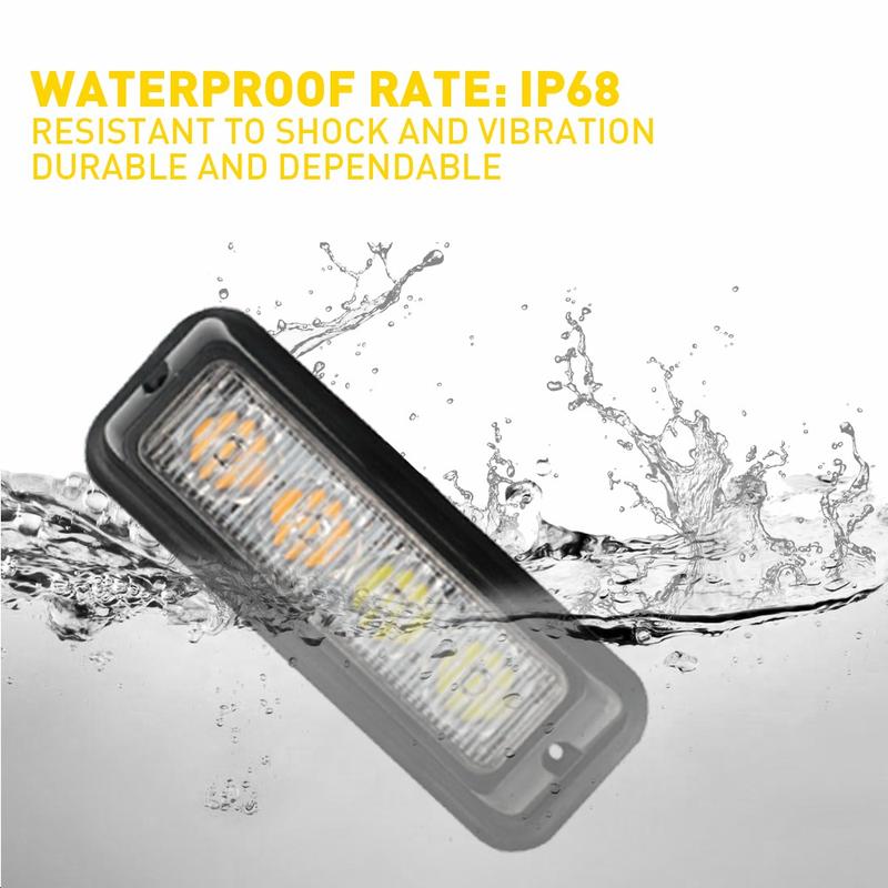 4pcs 4LED Car Amber/White Emergency Beacon Warning Flash Strobe Light Indicator 4pcs 4LED Car Amber/White Emergency Beacon Warning Flash Strobe Light Indicator