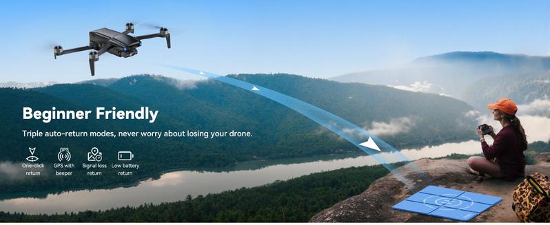 Ruko U11MINI 4K (RC3), Beginner Drone with 5.5" FHD Touchcreen Controller, 8K Camera Drones for Adults 4K Video, 3-Axis Gimbal, 20000ft FPV Transmission, Under 249g (64-Min Flight)