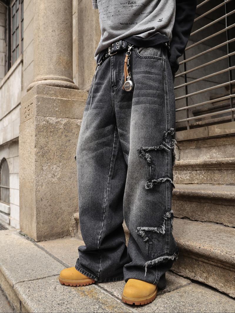 Four-Season Washed Vintage Loose Straight Leg Jeans, Y2K Street Style Denim Jeans, Perfect Gift for Husband and Boyfriend