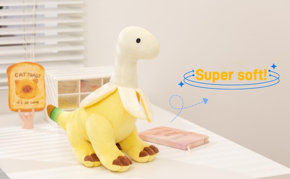 11'' Banana Dinosaur Plush Toy, Yellow Dinosur Stuffed Animal, Soft and Creative Design, Perfect Present for Kids and Friends, Ideal Present for Birthdays, Christmas, Children's Day