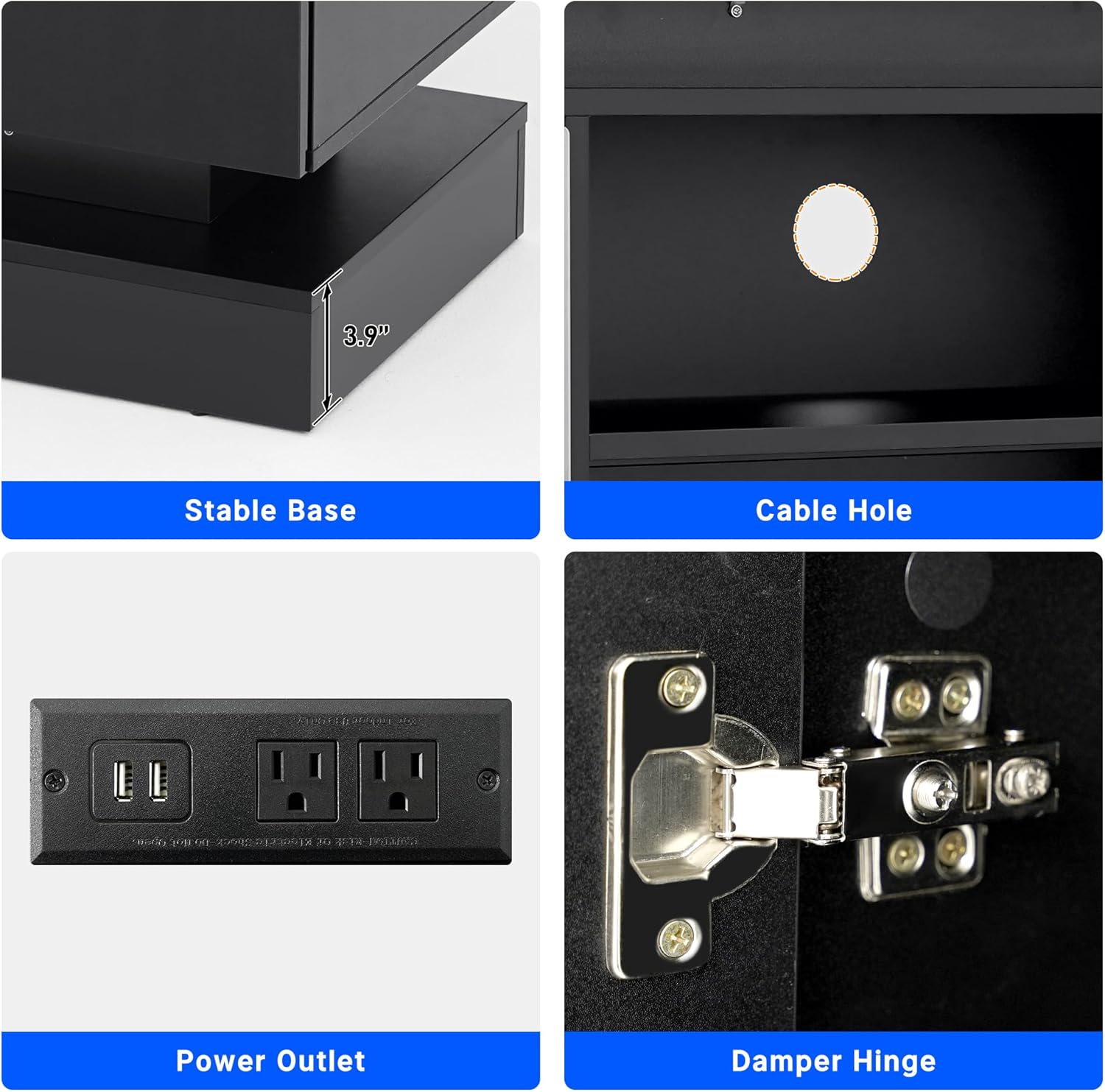 71in Fireplace TV Stands w/40 inch Fireplace Power Outlet for 85/80/75 Inch TV,High Glossy Modern TV Console Gaming Entertainment Center with 2 Storage Cabinets,Dual LED Lights,Black/White