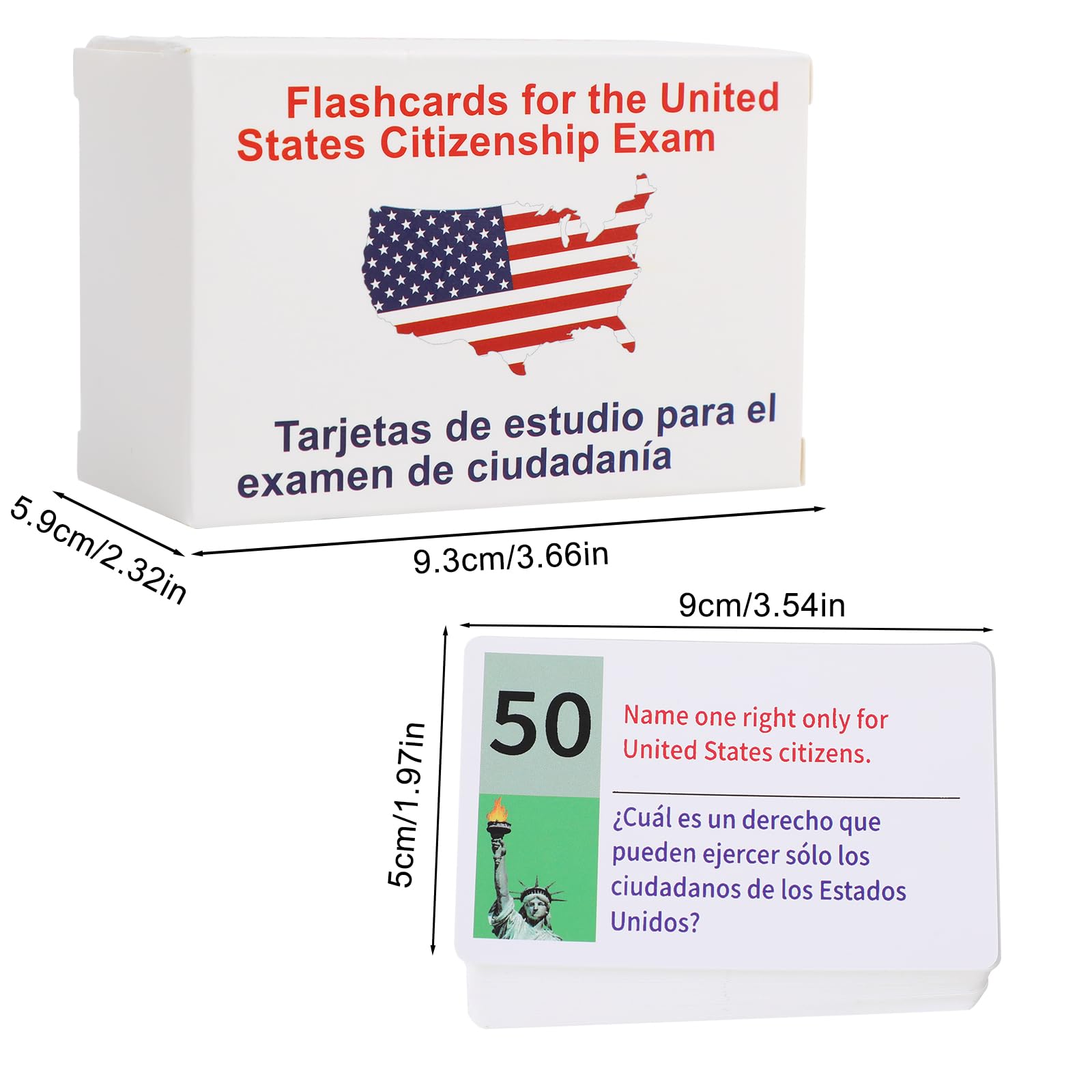 Tarjetas para La Ciudadania 2025 De Las 100 Preguntas，U.S. Citizenship Flash Cards 2025 - English/Spanish ﻿, US Civics Test Flash Cards Combo Set，Set with Bilingual Booklet