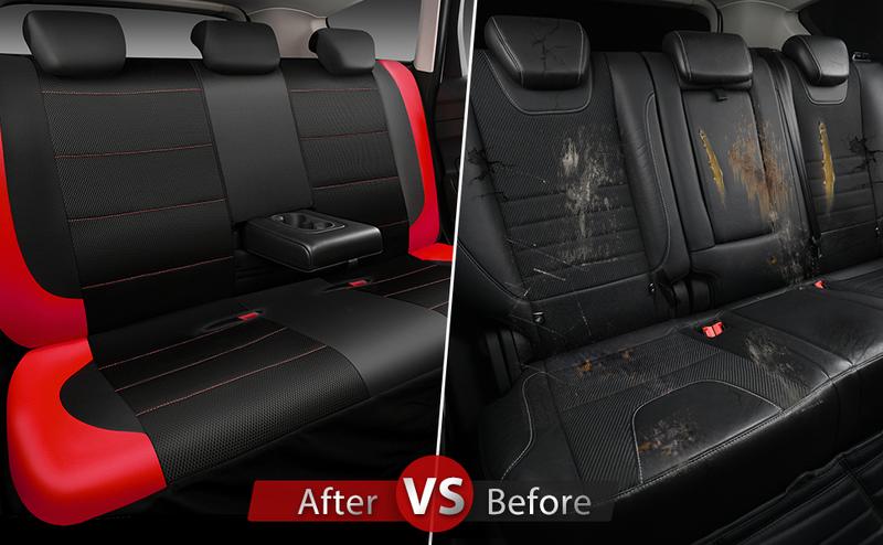 CAR PASS 2/5 seats Universal Leather Two Front Seat Covers,Sport seat Covers fits Most Cars, SUVs, Trucks, and Vans Airbag Compatible