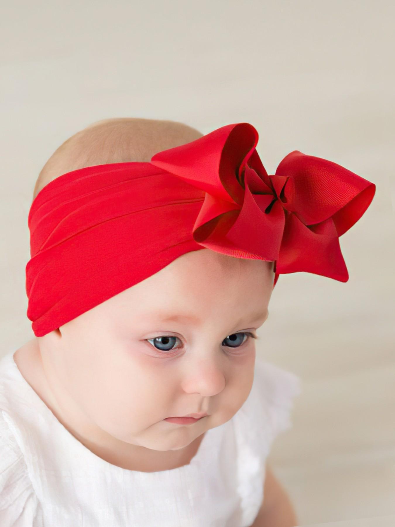 20 Pack Baby Hair Bows, 4 inch Butterfly Knot Headbands, High Elastic Soft Hair Accessories for Newborns & Toddlers,  Cute Infant Shower Gifts, Elastic Hair Accessory, Baby Big Head Bow