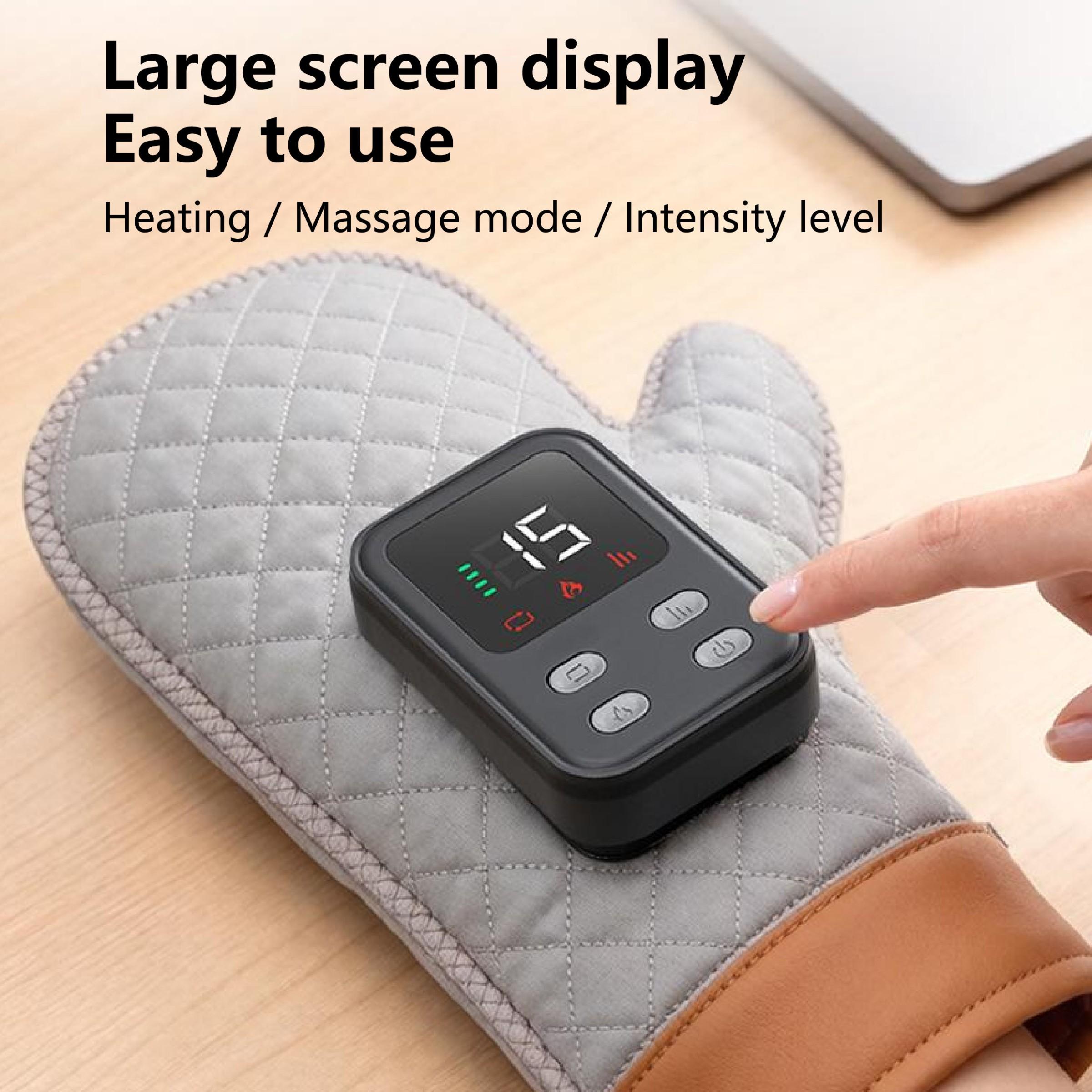 Rechargeable Portable Hand Massager, Combines Air Pressure, Heat Therapy, and Vibration, Electric Vibrating Massage Device for Finger Joints, Home Use