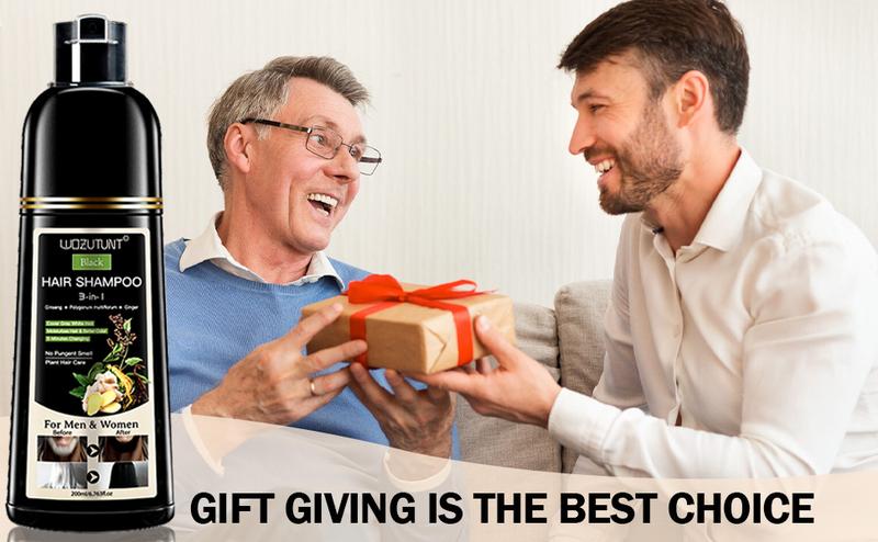 【Valentinesdaygift】200ml 3-in-1 Black Gentle Hair Dye Shampoo Covers Gray Hair Natural Plant Hair Dye Shampoo Convenience Silky Smooth Polygala Multiflora Radiant