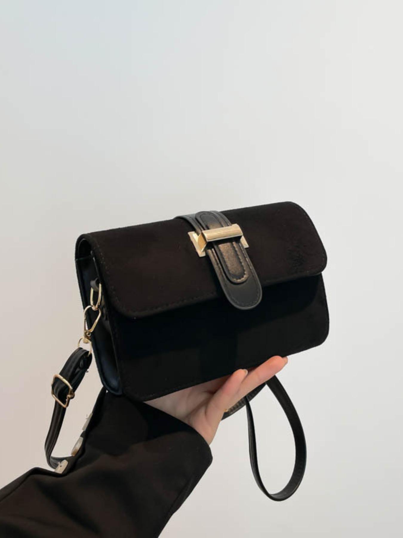 Korean Style Fashion Suede Crossbody Shoulder Bag, High-Quality Synthetic Leather, All-Seasons, Perfect for Work and Commute
