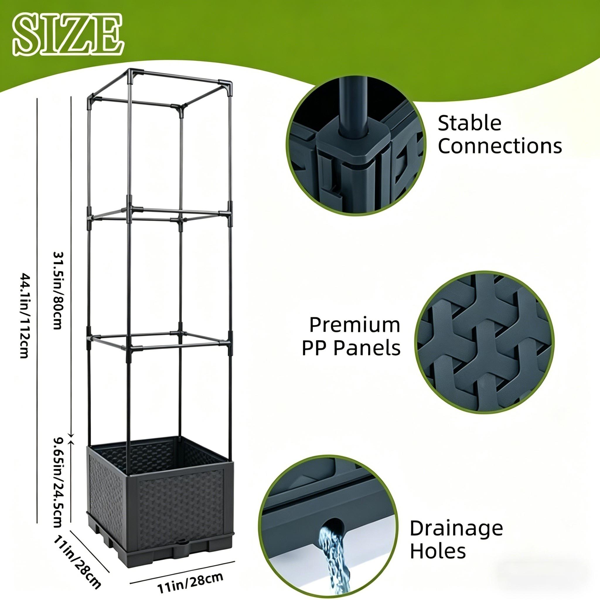 Elevated Garden Bed Planter Box, Self-Watering Tomato Planter, Indoor Climbing Vegetable Plant Pot, Outdoor Tomato Cage