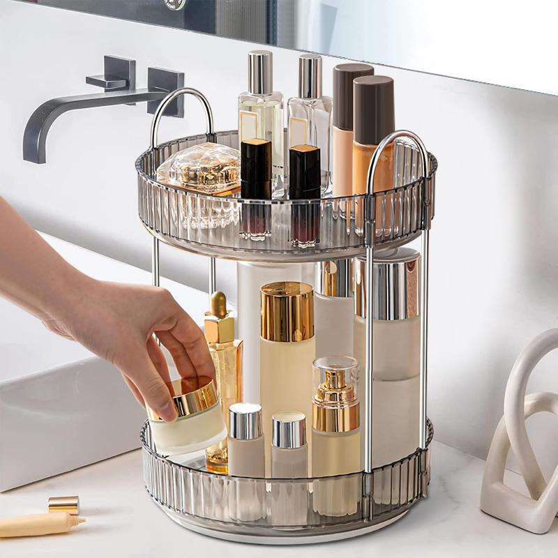360° Rotating Makeup Organizer - Large Capacity Cosmetic and Skincare Dresser | Spinning Perfume Organizer Vanity Shelf for Makeup, Perfume, and Skincare (3 Tiers) ,Deals for you days Metal Boxes