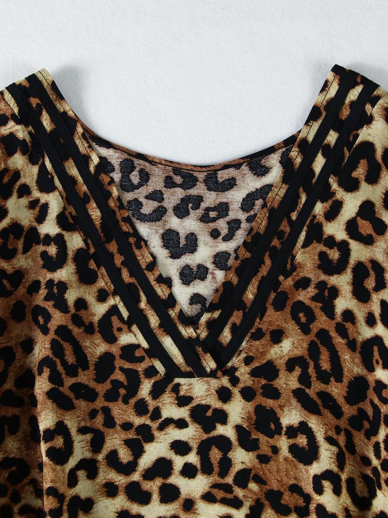 Leopard-Print Soft Kaftan for Woman, Boho Casual Kaftan, Casual Fashion Beach Long Dress, Bohemian Cover-Up for Vacations, Parties and Daily Wear