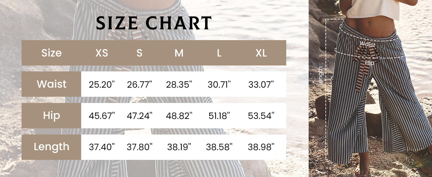 Molitree Women's Drawstring Striped Pants Loose Wide Leg Lounge Pants Casual Trousers with Pocket Beachwear Streetwear