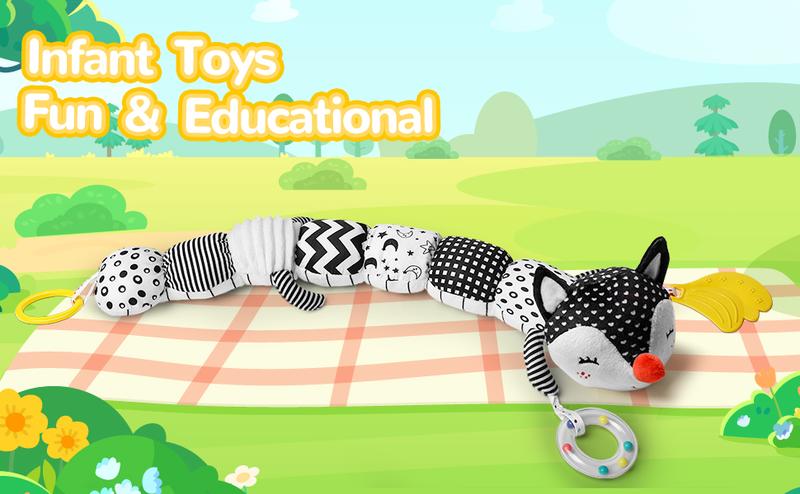 Dearlomum Newborn Baby Girl Gift Toys Infant Tummy Time Musical Stuffed Animal with Crinkle Rattle Textures Blue Crocodile Interactive Duck Shaped