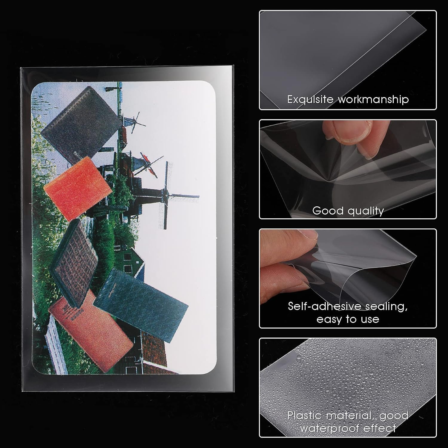 Clear Card Sleeves (50pcs/set), 3 Inch Photo Protector Sleeves, Photo Protector for Album, Binding Supplies for Home & Office & School
