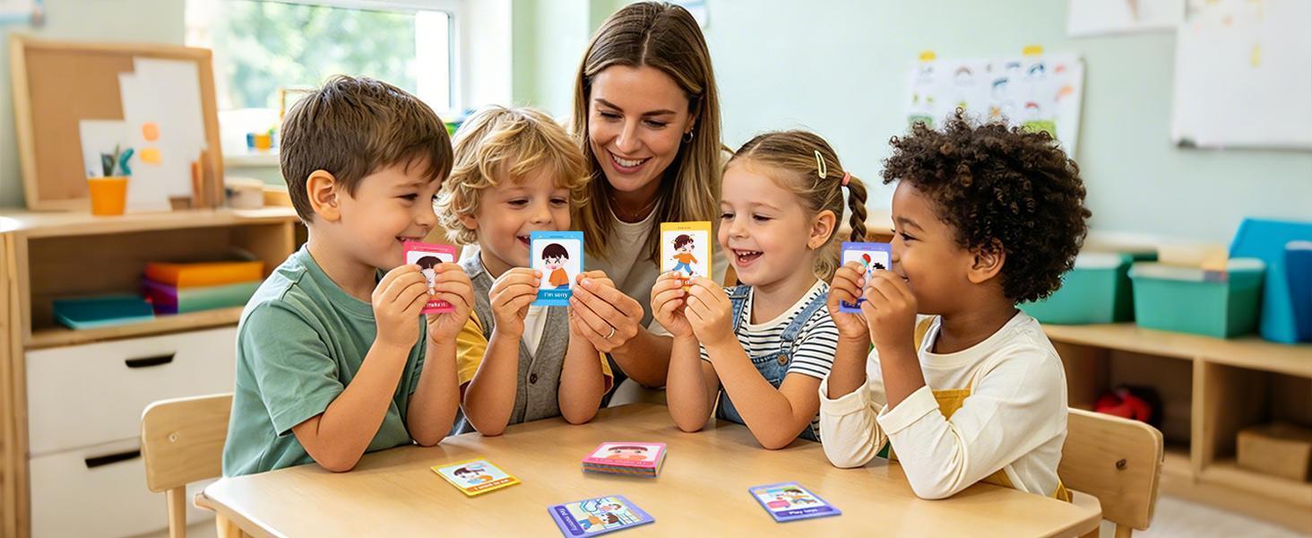 Communication Cards for Nonverbal Kids- 52 Flash Cards with Water Proof Album and Lanyard for Special Needs, Autism | PECS, AAC, Therapy Materials, Speech Delay Learning Materials