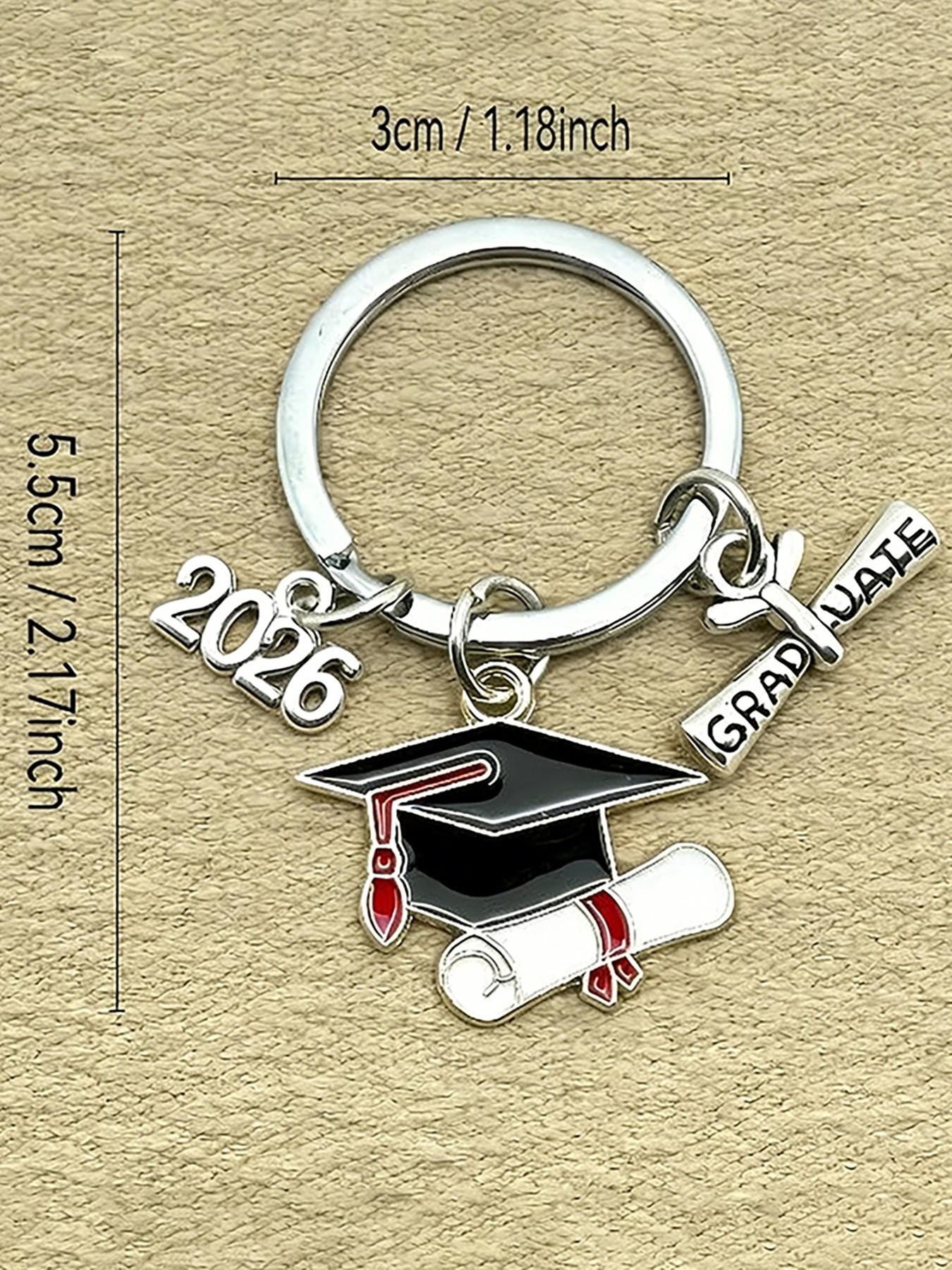 Graduation Keychains Set of 3, Class Grad Cap & Diploma Charm Keys, Commemorative Gift for 2026 Graduates, Perfect Keepsake