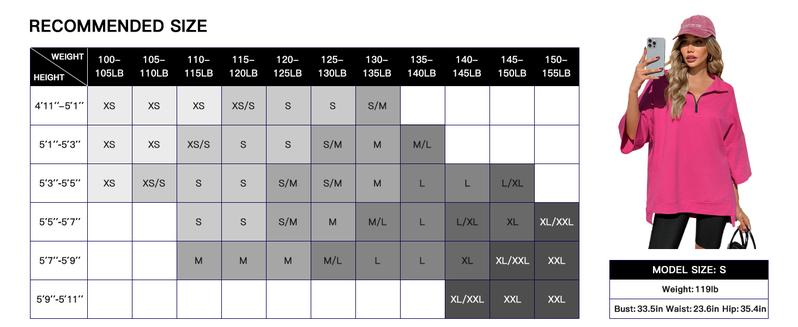 FISOEW Womens Oversized Sweatshirt Casual Zip Up V Neck 3/4 Sleeve High Low Pullover Tunic Tops Fit Hoodie y2k outfits school outfits Womenswear Black Style Zipper Basic