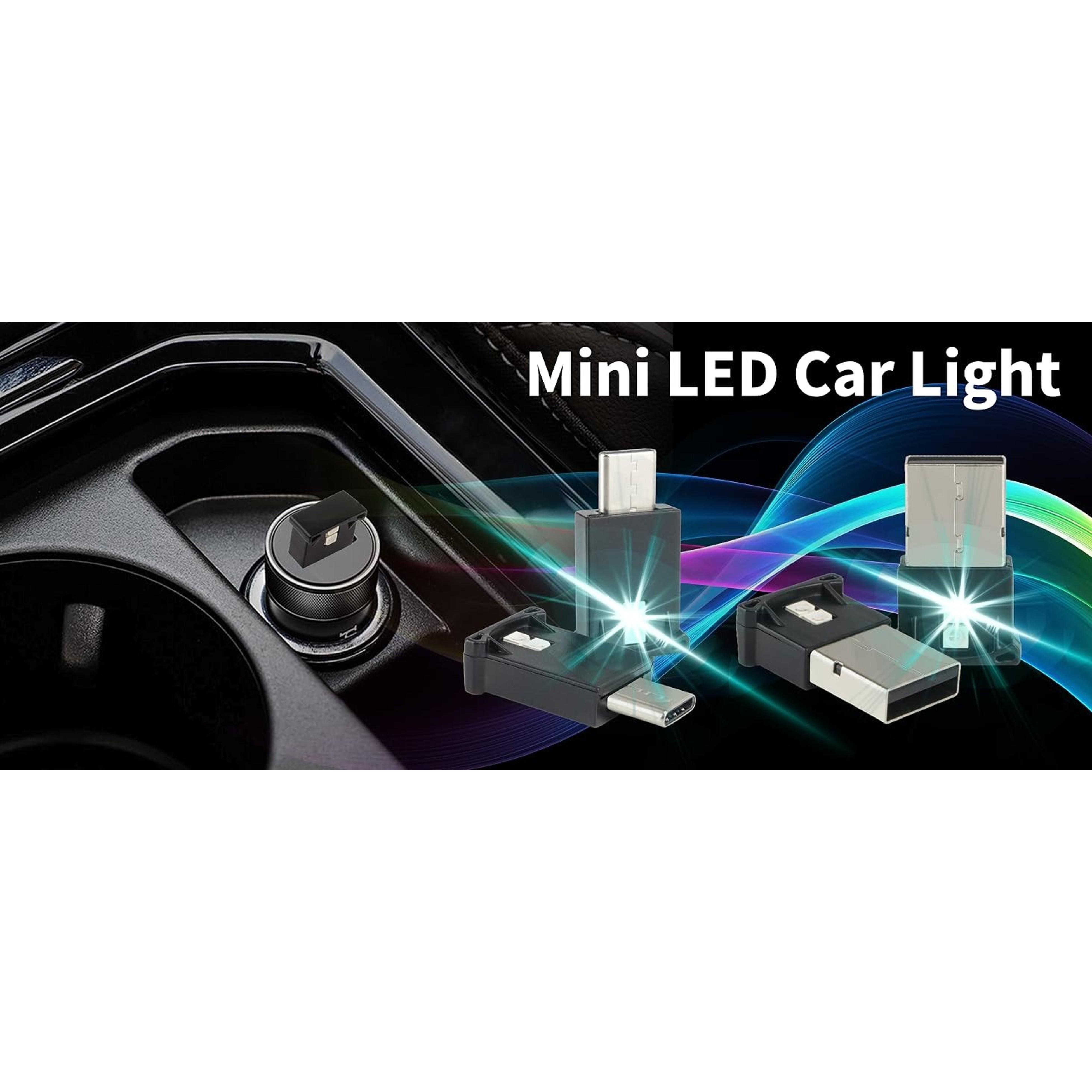 Mini USB LED Light - DC 5V Intelligent Interior Atmosphere Lamp, Plug-in, Adjustable Brightness, for Car, Laptop Keyboard, Home Office (Type C)Gift