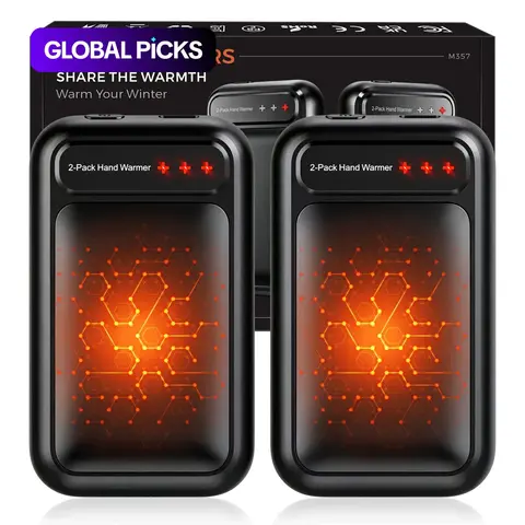 2 Pack Rechargeable Hand Warmers, Pocket-Sized for Hunting, Golf, Camping & Skiing, Great Christmas Gifts for Men, Stocking Stuffers