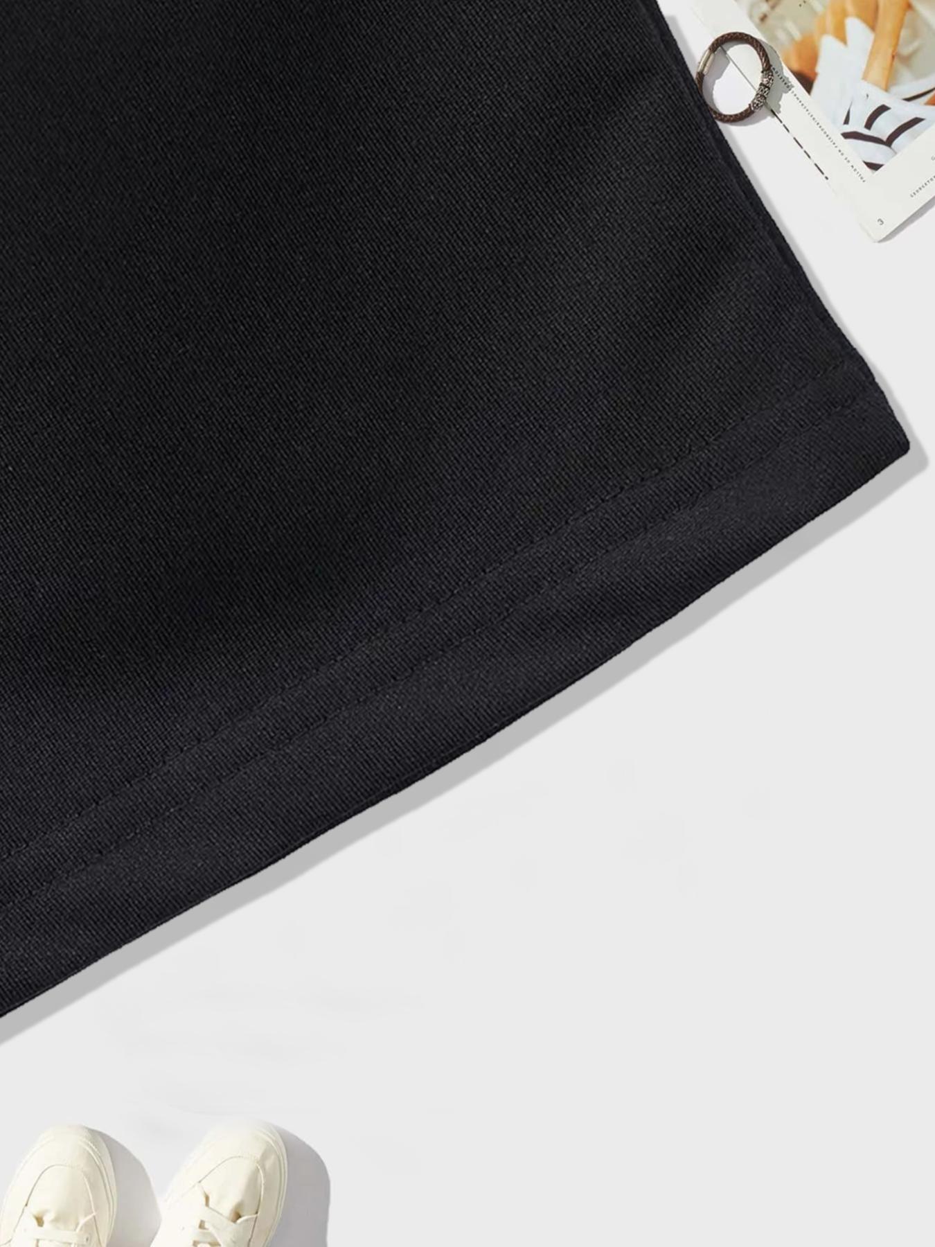 Men's Dark Metal Graphic Printed Shorts for Street Style, Casual Loose Fit Gym Shorts for All Seasons, Letter Print Shorts