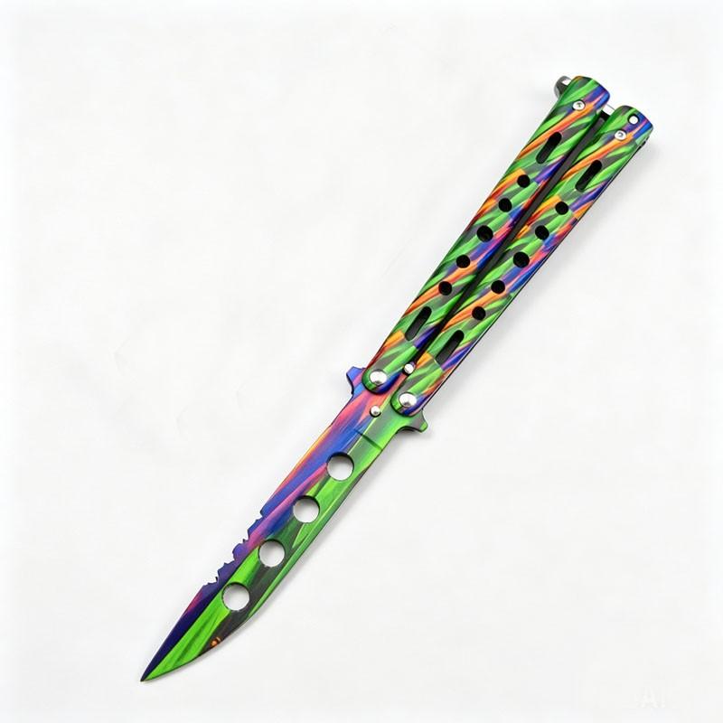 Full Steel 3D Butterfly Hand Practice Tool, Safe Unsharpened Lightweight, Beginner Hand Tricks Stress Relief Toy, Hand Training Device, Stress Relief Accessory