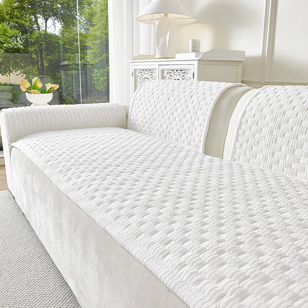 1pc Luxury Bubble Grid Sofa Cover, Soft Skin-Friendly Non-slip Slipcover, Dustproof & Wrinkle Resistant, Pet Friendly, Fits 1/2/3/4 Seater Sofa, All Season, Machine & Hand Washable