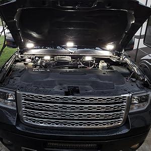 Nilight  8PCS 24LED Rock Light for Cargo Truck Pickup Bed Off Road Under Car Side Marker LED Rock Lighting Kit w/Switch White#springtok