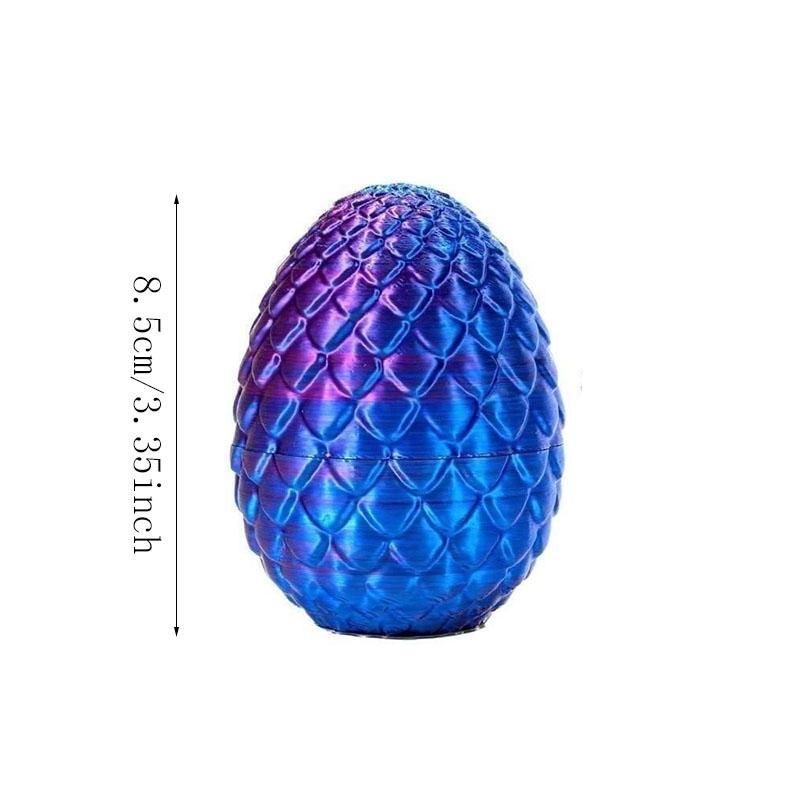 3D Printed Crystal Dragon and Egg Set, Jointed Dragon Figurine Creative Gift, Openable Dragon Egg Set Cute Pet Dragon Handmade Toy, Collectible Figurines, Collectible Room Decor
