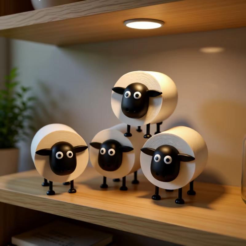 Sheep Cute Animal Paper Towel Holder, Humorous Standing Bathroom Tissue Rack, Fun Toilet Decoration, Mother's Day Christmas Gift, Bathroom Decoration Accessories