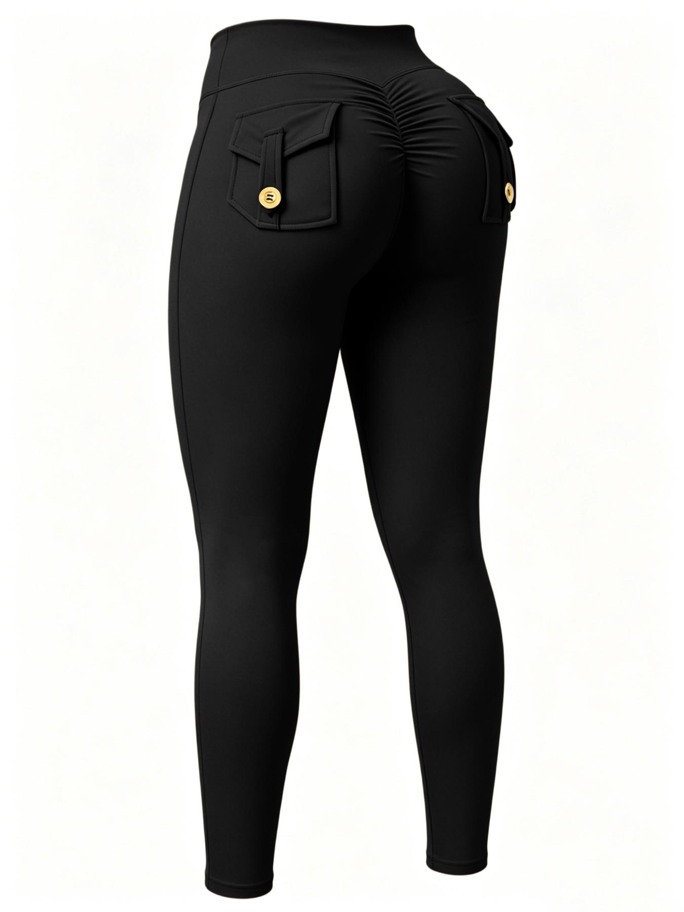 Women's High-Waisted Sporty Skinny Trousers, Athletic Skinny Pants, Ruched Butt-Lifting Yoga Pants, High Waist Sportswear, Comfortable for All Seasons, Ideal for Active Lifestyle