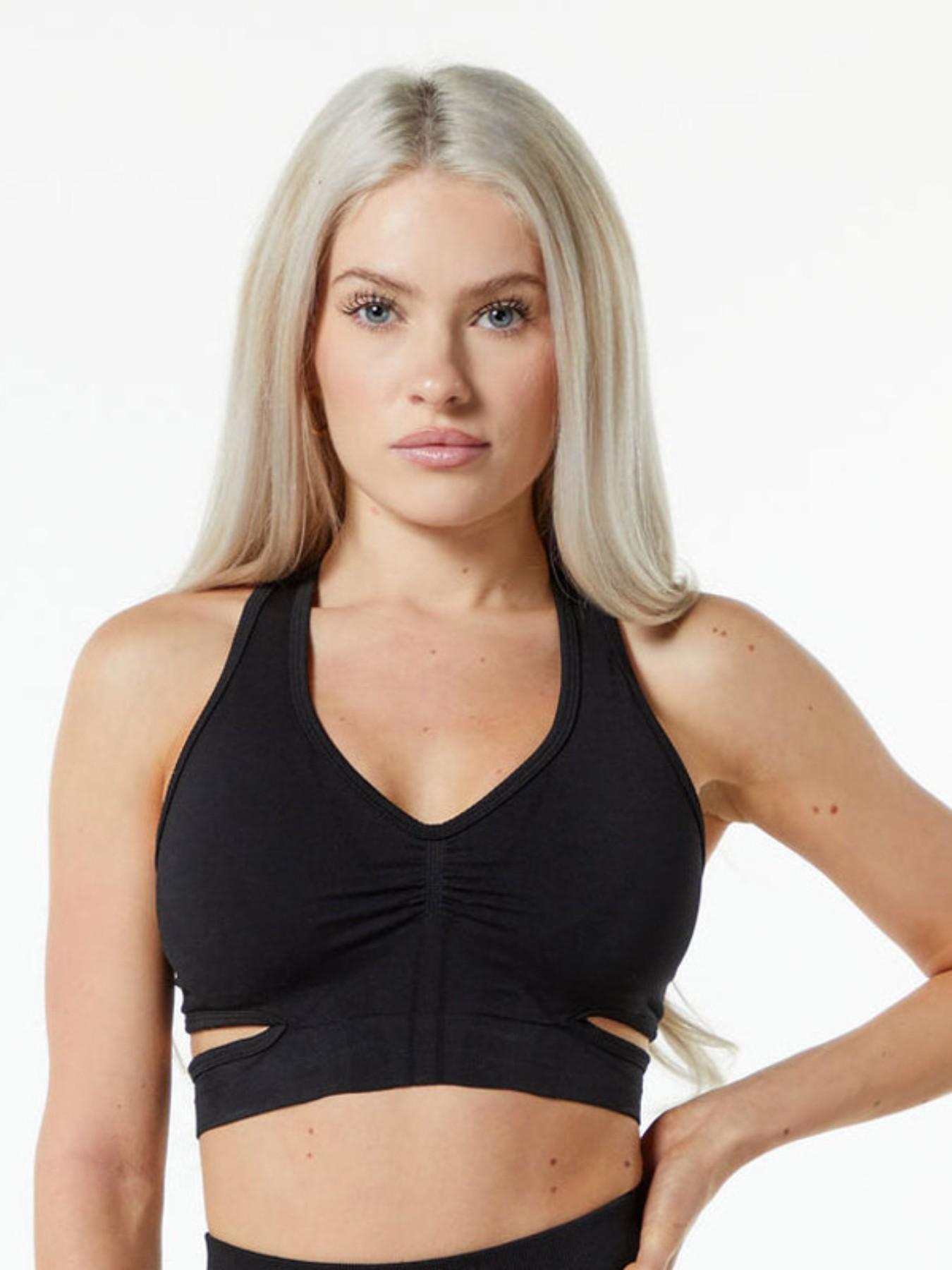 Trendy Ruched Seamless Sports Bra, Supportive Gym Top for Yoga & Pilates, Women's Active Wear, Comfortable and Stylish Workout Bra
