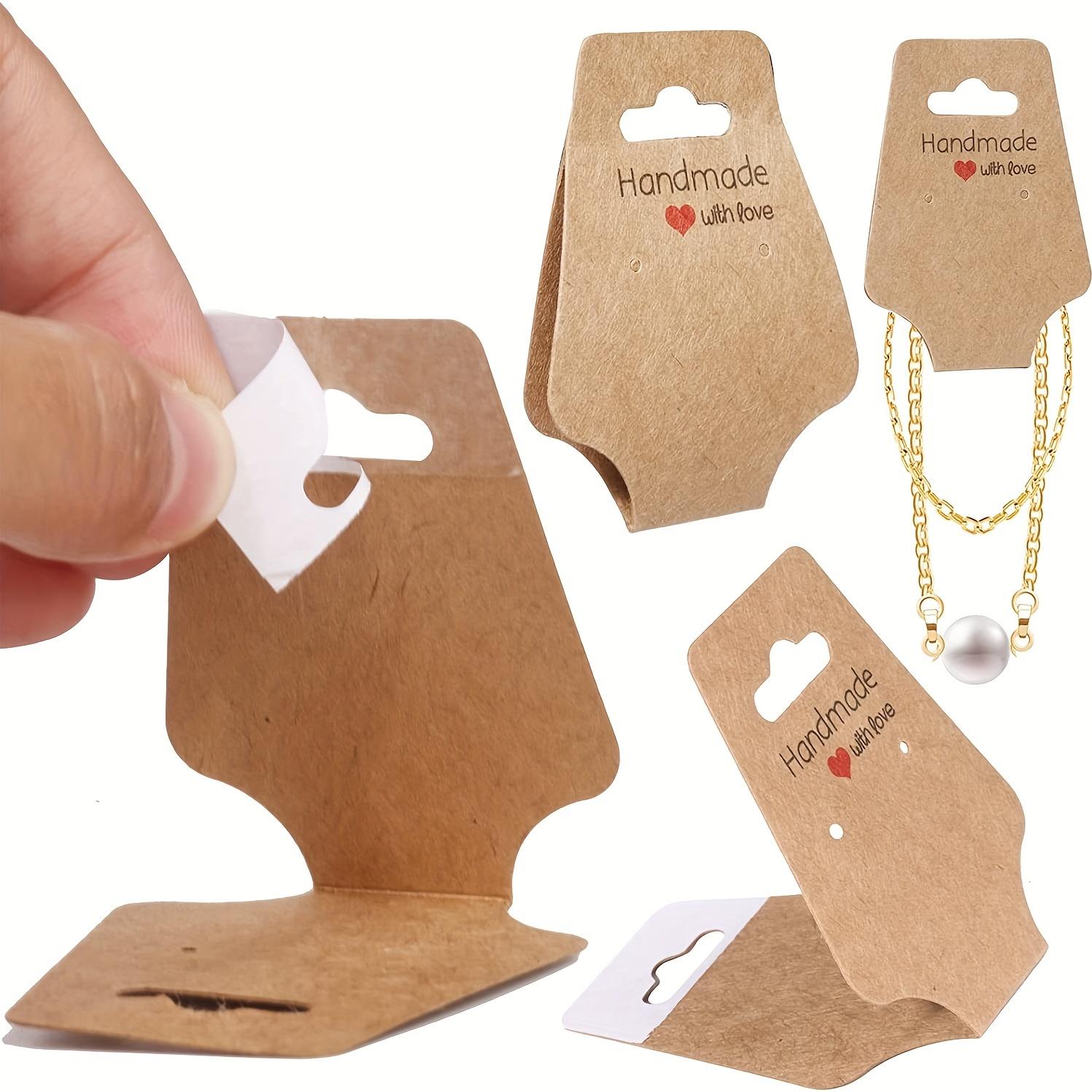 100 Sturdy Self-Adhesive Display Cards - Jewelry Packaging for Small Businesses - Suitable for Keychains, Earrings, Headbands, and Straps, Handmade Accessory