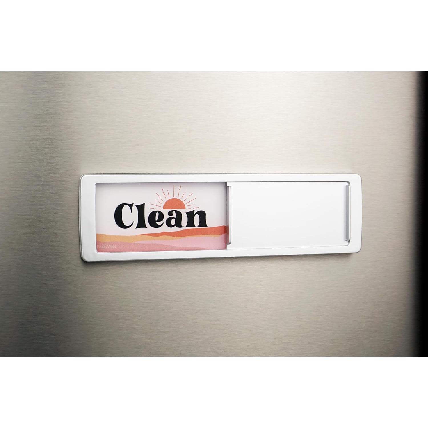 Dishwasher  Clean Dirty Sign -  Signs That Say Clean/Dirty - Optional Sticker Adhesive for Non-Metal Stainless Steel Dish Washers - Boho Style