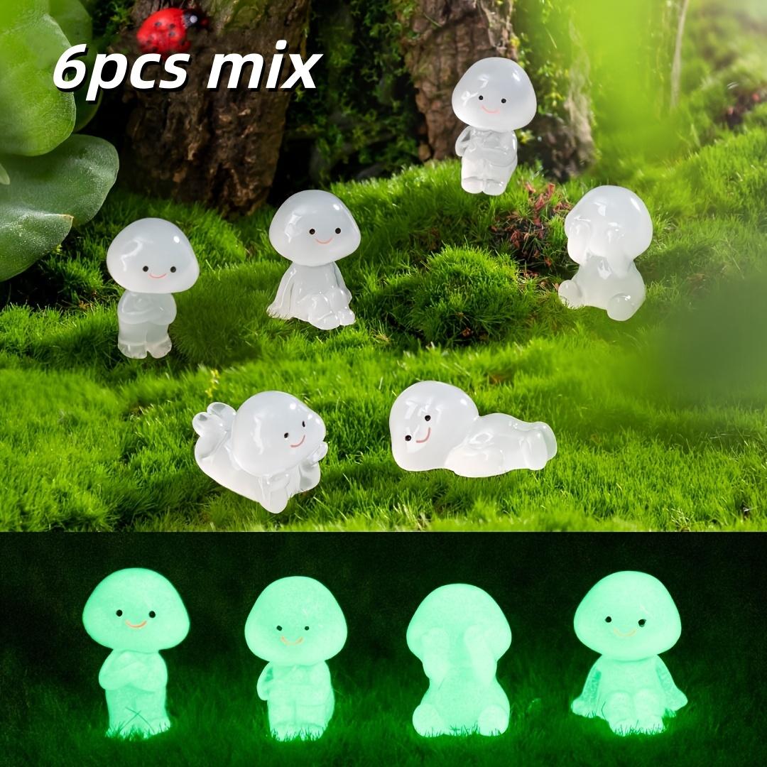 6 Piece Glow-In-The-Dark Resin Magical Fairy Figurines, UV Activated Glowing Mini Fantasy Figures, Expressive Eyes, Durable Collectible Decorations