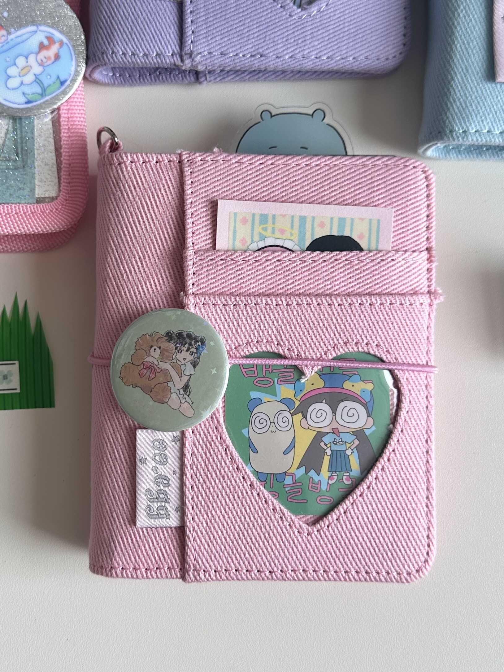 Original ooegg Denim Heart M5 Binder Kpop Photocard Holder with Elastic Band Photo Card Collection Book Idol Photo Album m5 다이어리