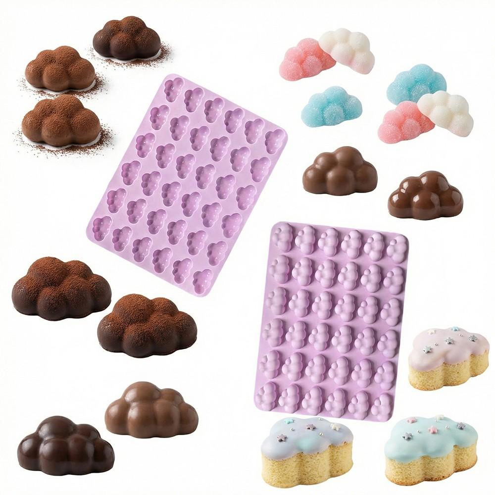 3pcs Cloud Shape Silicone Molds, DIY Chocolate Candy Dessert Cake Decoration, Baking Molds for Home Bakers, Perfect for Parties & Gifts